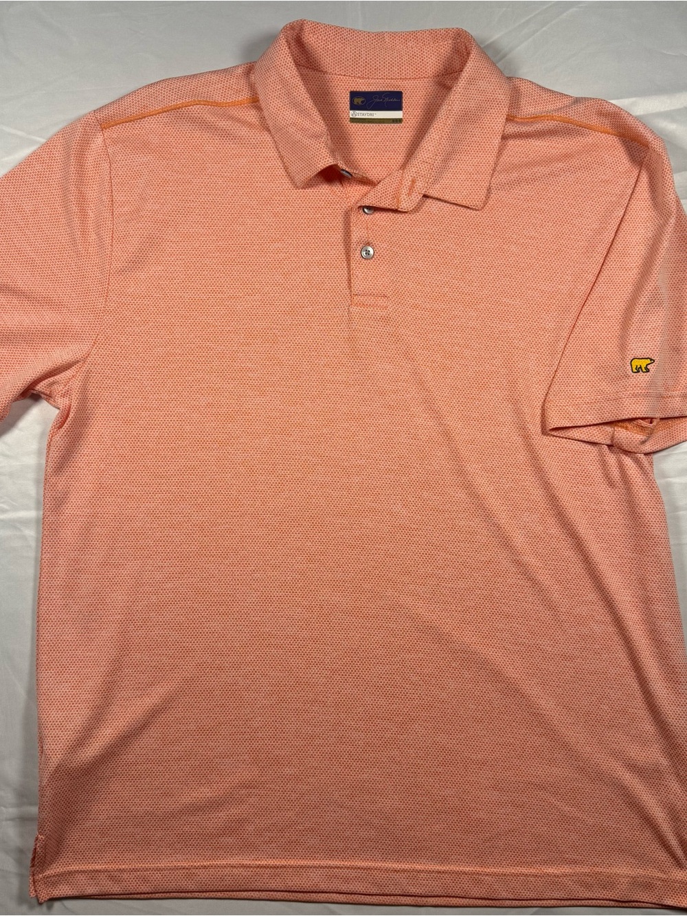 Jack Nicklaus Men’s Peach Short Sleeve Polo - M